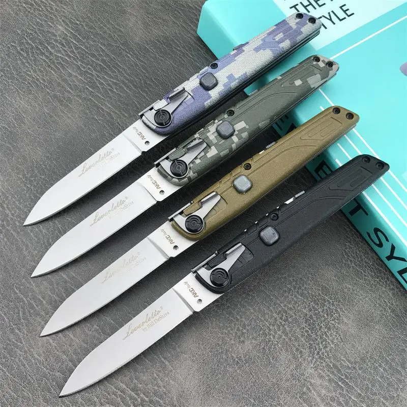 AKC 4 Styles Colt II Button Folding Knife 440C Blade Nylon Wave Fiber Handle Camping Outdoor EDC Pocket Tools