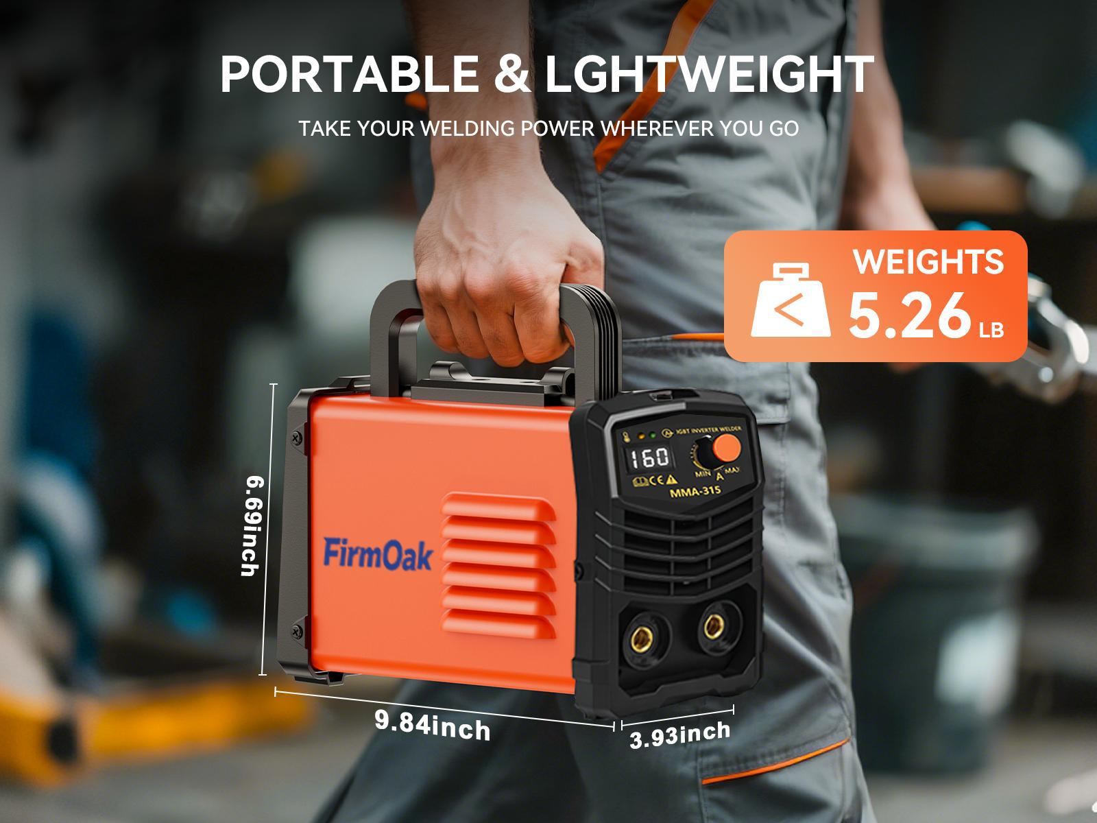 FirmOak MMA-315 110V Portable Handheld Welding Machine, Mini Stick Welder with Hot Start, Arc Force, Anti-Stick IGBT Inverter, Supports E6013/E6011/E7018 Rods, Ideal for Home Use & DIY SummerVibe FirmOak MMA-315 110V Portable Handheld Welding Machine, Mini Stick Welder with Hot Start, Arc Force, Anti-Stick IGBT Inverter, Supports E6013/E6011/E7018 Rods, Ideal for Home Use & DIY SummerVibe