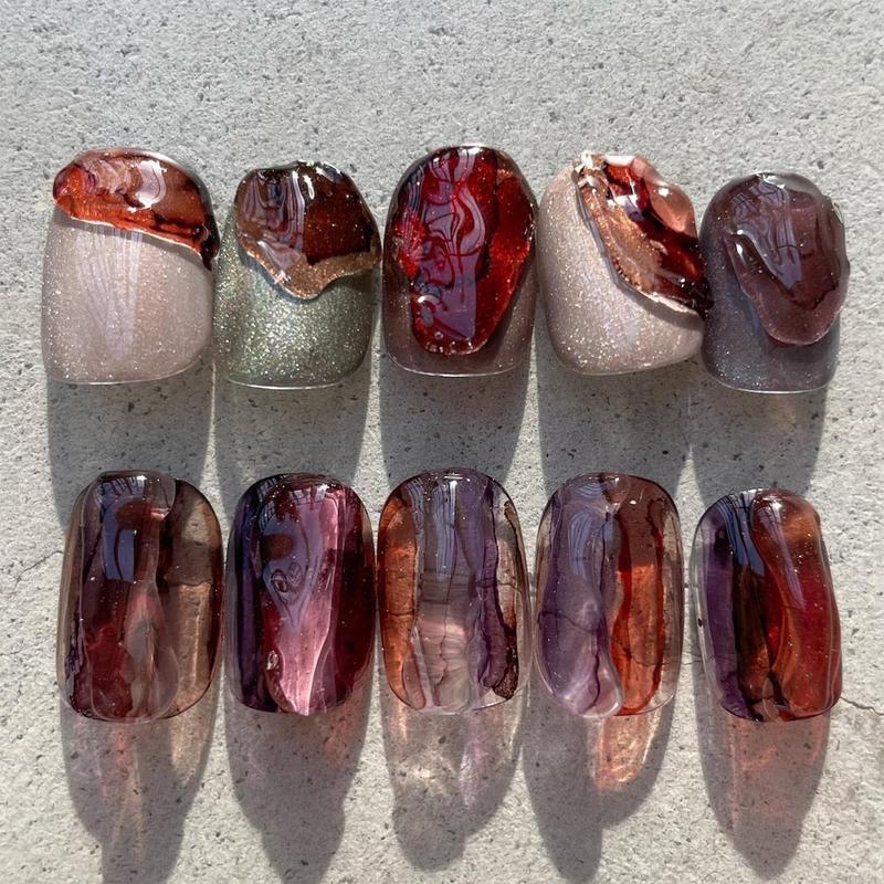 Handmade Y2K Grunge Press On Nails | Silver Cross, Star, French Tip | Medium Square For Emo Baddie Vibes