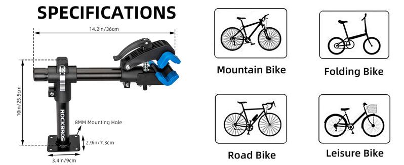 ROCKBROS Bike Repair Stand Bench Mount Home Bike Stand for Maintenance Bike Clamp Workbench Work Stands Bicycle Repair Rack for Road Mountain MTB Bikes