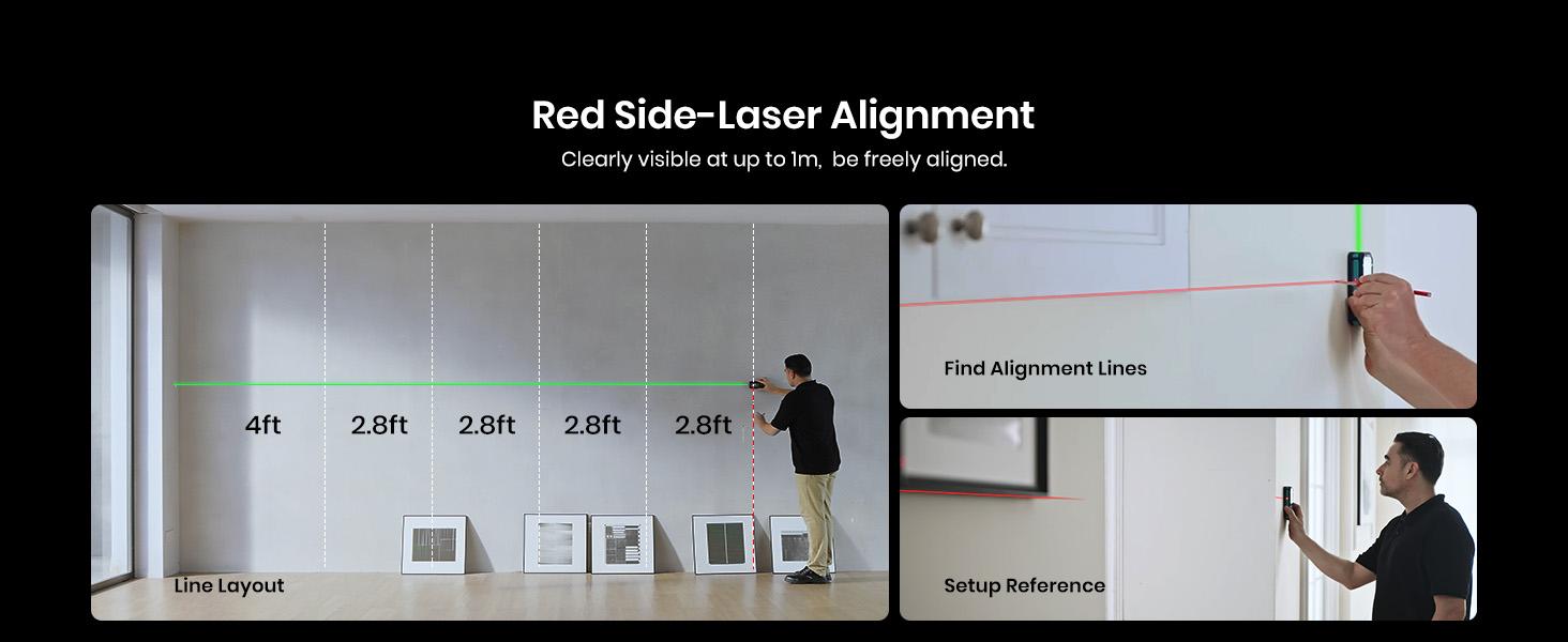 MILESEEY S50 Green-Beam Laser Distance Measure - 400ft Laser Measure, P2P, Side-Laser Alignment, Rechargeable, 2.4" IPS Backlit Display, Area/Volume Measurement, 8 Units, Indoor&Outdoor,Bluetooth app