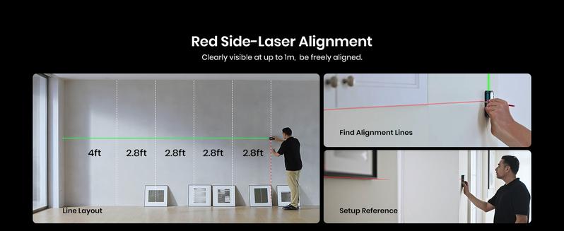 MILESEEY S50 Green-Beam Laser Distance Measure - 400ft Laser Measure, P2P, Side-Laser Alignment, Rechargeable, 2.4" IPS Backlit Display, Area/Volume Measurement, 8 Units, Indoor&Outdoor,Bluetooth app