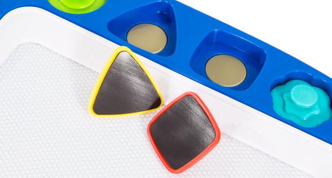 SGILE Large Magnetic Drawing Board - 16 x 13 Inches, Doodle Pad with 4 Magnetized Stamps, Non-BPA, Ergonomic Shape for Preschoolers Play