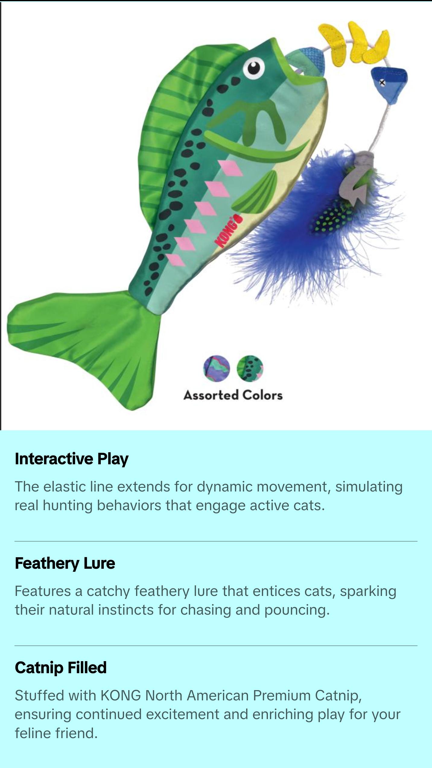 KONG Wrangler Angler Fish Cat Toy - Interactive Play and Durable Design for Cats