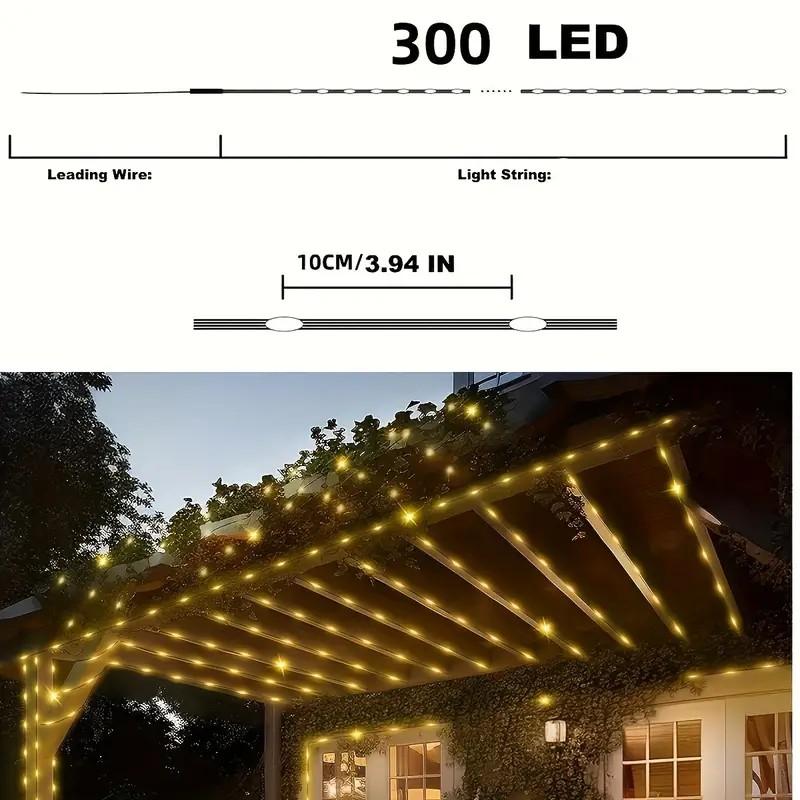 Solar-Powered Christmas Decorative Lights, 110 Feet, 300 LED Lights, Multicolor Fairy Light Strings with Timer, 8 Lighting Modes, Ideal for Gardens, Courtyards, Weddings, Parties, Camping, and Holiday Decorations Magical Set