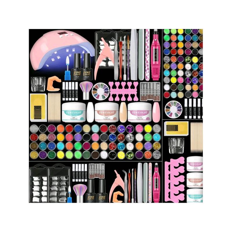 12 Colors Nail Art Kit UV LED Nail Lamp Beginners Home Manicure