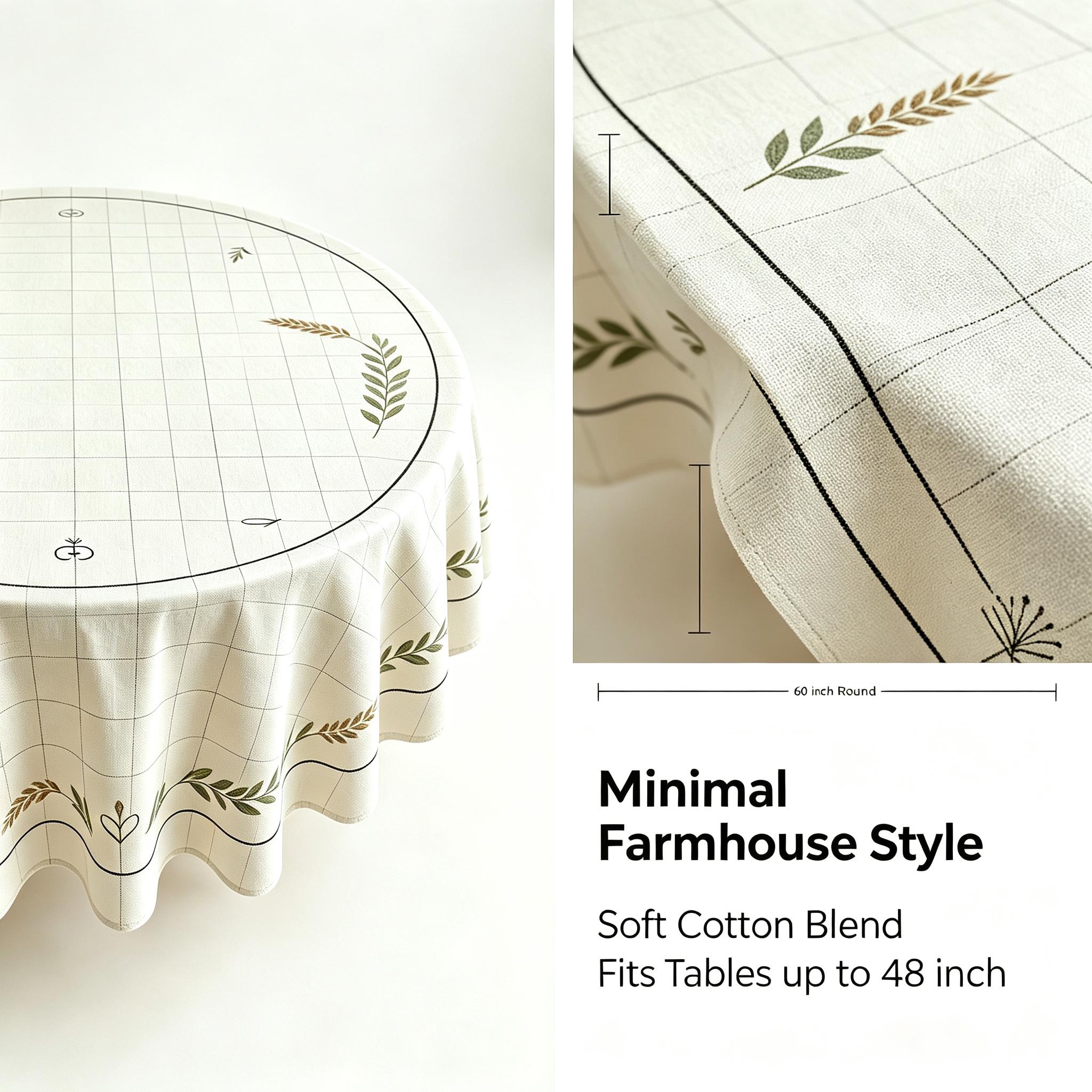 60-Inch Round Tablecloth with Multiple Stylish Patterns, Fits Round Tables Up to 48-Inch, Ideal for Parties and Daily Home Decor