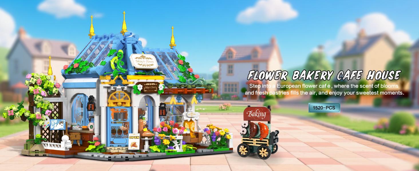 Flower Café House Building Set with LED, 1520 PCS Botanical Coffee Architecture with Openable Design, Floral Bakery Construction Model for Home Decor, Gift for Adults Women Teens Girl Boy 12+ Flower Café House Building Set with LED, 1520 PCS Botanical Coffee Architecture with Openable Design, Floral Bakery Construction Model for Home Decor, Gift for Adults Women Teens Girl Boy 12+