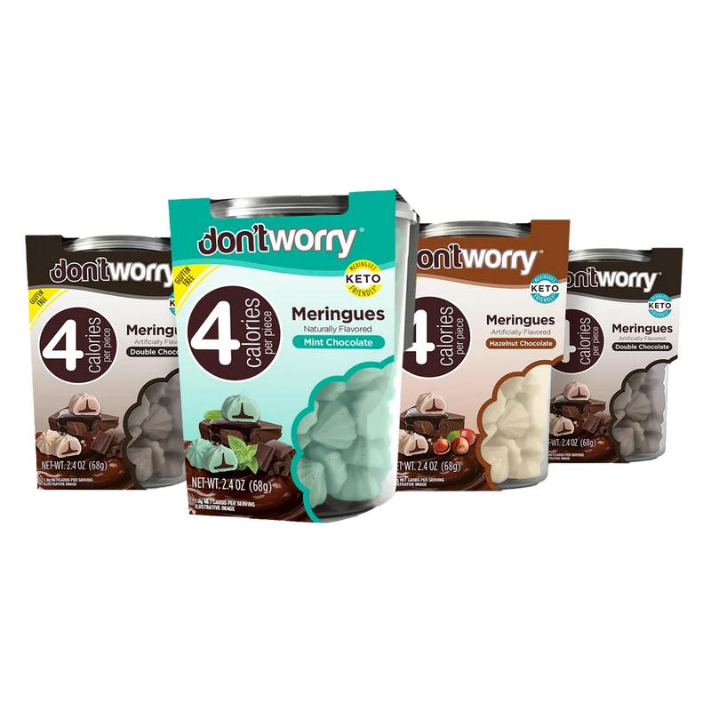 Chocolate Lovers Meringue Cookie 4-Pack (Double Chocolate, Hazelnut & Mint)