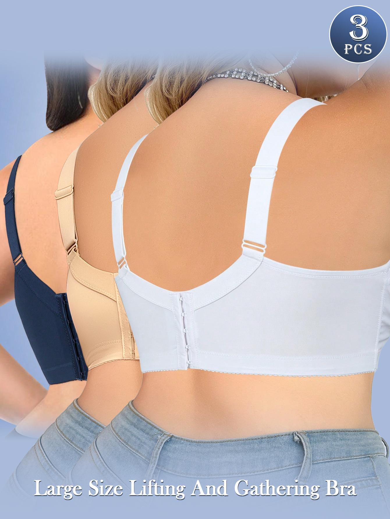 MImilemon 3PCS Embroidered Push UP Bra Everyday Bra fit