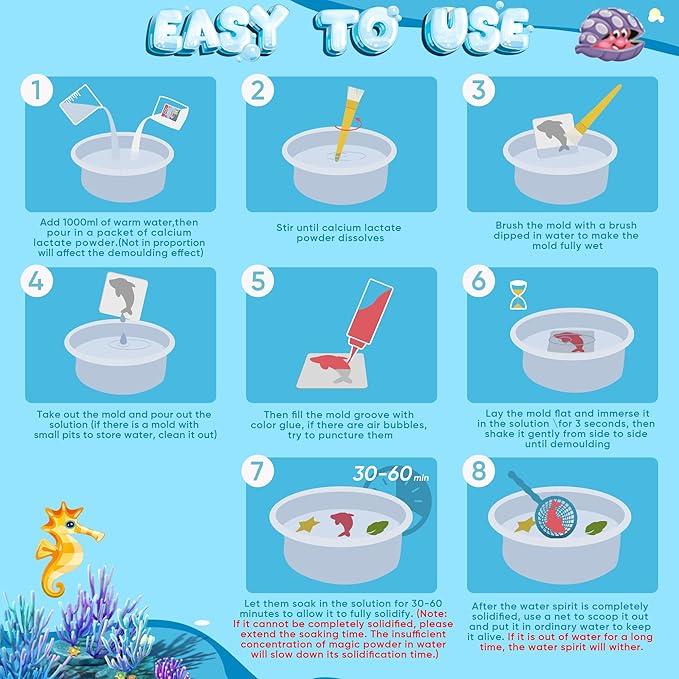 Magic Elf Toy Kits - Waters Pets - Aqua Fairy Water Gel Kit for Kids - DIY Squishy Maker Set - Craft for Kids - Make Your Own Squishies Toys Crafts for Boys & Girls