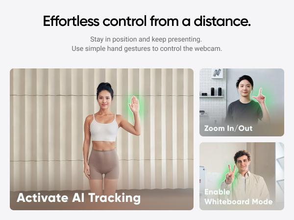 Insta360 Link 2 - PTZ 4K Webcam for PC/Mac, 1/2" Sensor, AI Tracking, HDR, AI Noise-Canceling Mic, Gesture Control for Streaming, Video Calls, Gaming, Works with Zoom, Teams, Twitch & More