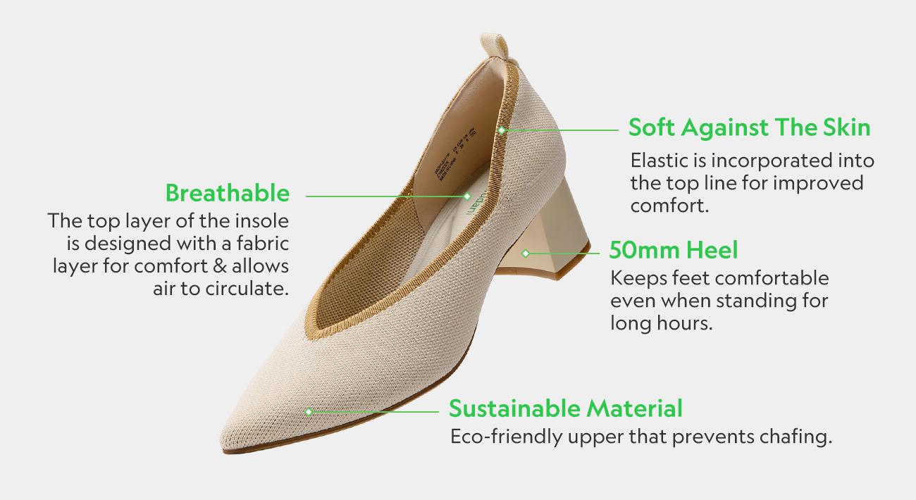 Dream Pairs Comfy Chunky Heel Knit Pumps