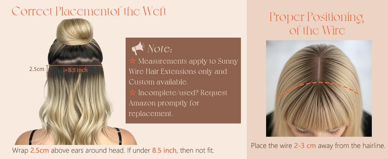 Sunny Wire Invisible Real Human Hair  12-24“ Length Natural Straight Soft and Easy to wear Women luxy hair Festive Gift Ideas#TikTokShop