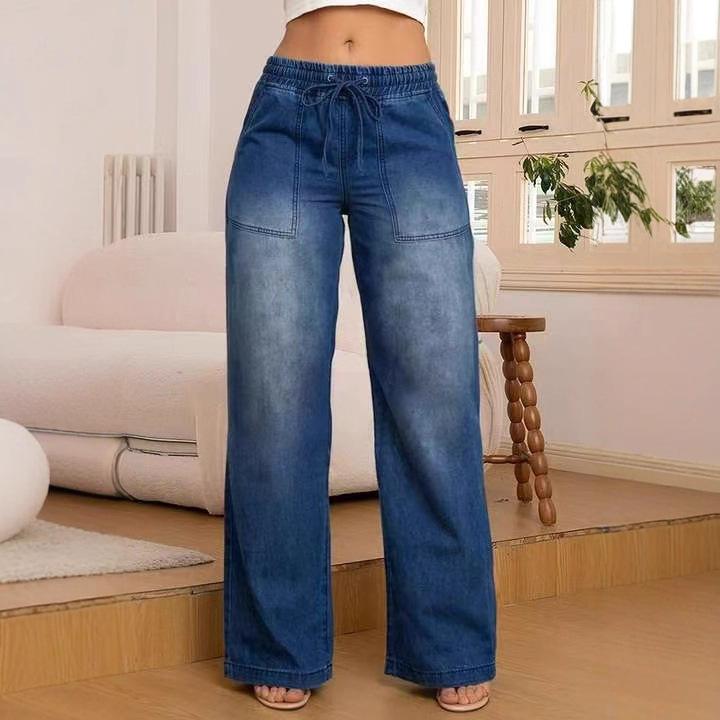 2025 New Women's Casual Slim-Fit Versatile Straight-Leg Jeans All Seasons Slim Fit Design Straight Leg Cut Fashionable Update