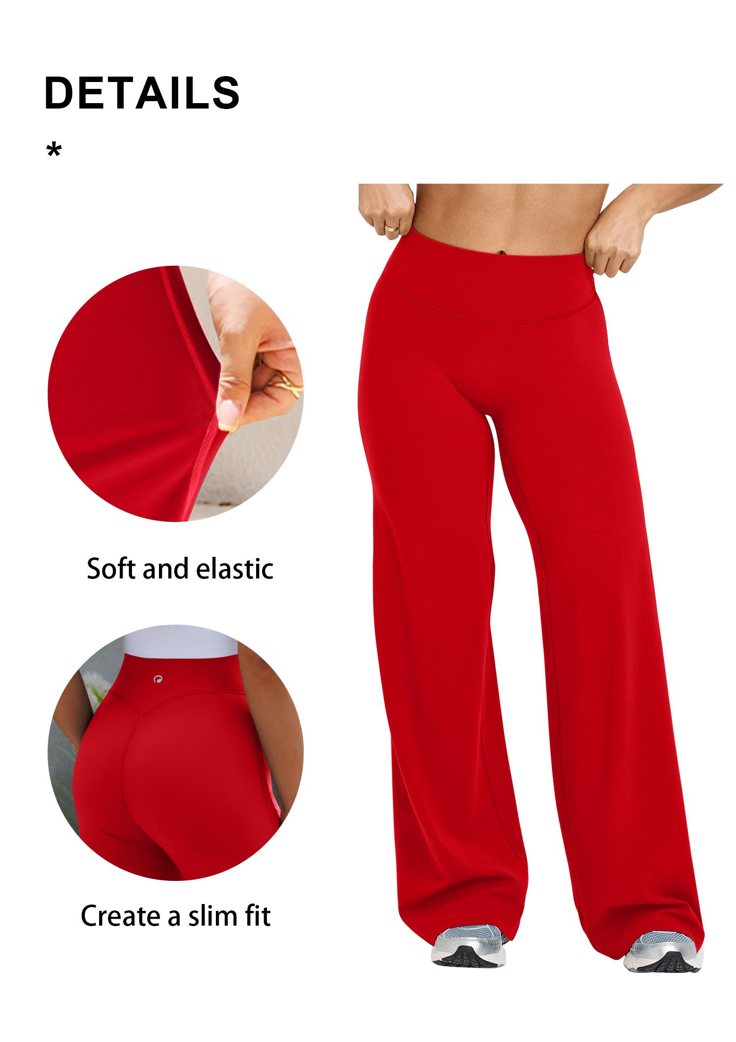 OYV Yoga Pants Women High Waist Stretch Casual Soft Straight Leg Bottoms