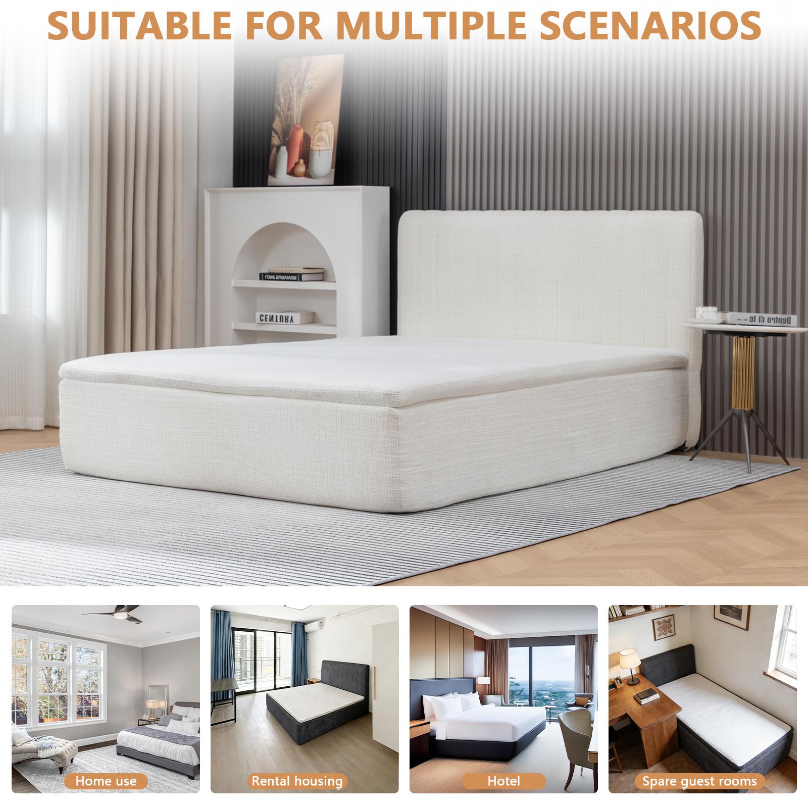 Compression Bed Memory Foam No Installation Required Frameworkless Automatic Rebound Ideal for Bedrooms Apartments and Rental Properties Comfort and Convenience All in One Solution Gray (Twin or Full)