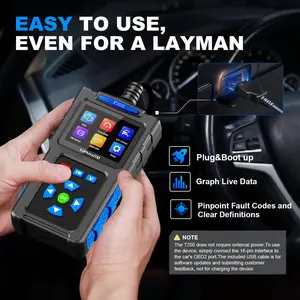 LupuAuto T200 OBD2 Scanner Automotive Scan Tool, Diagnostic Code Reader with Reset & I/M Readiness, Multi-Language Support, Compatible with Most 1996+ OBDII Vehicles