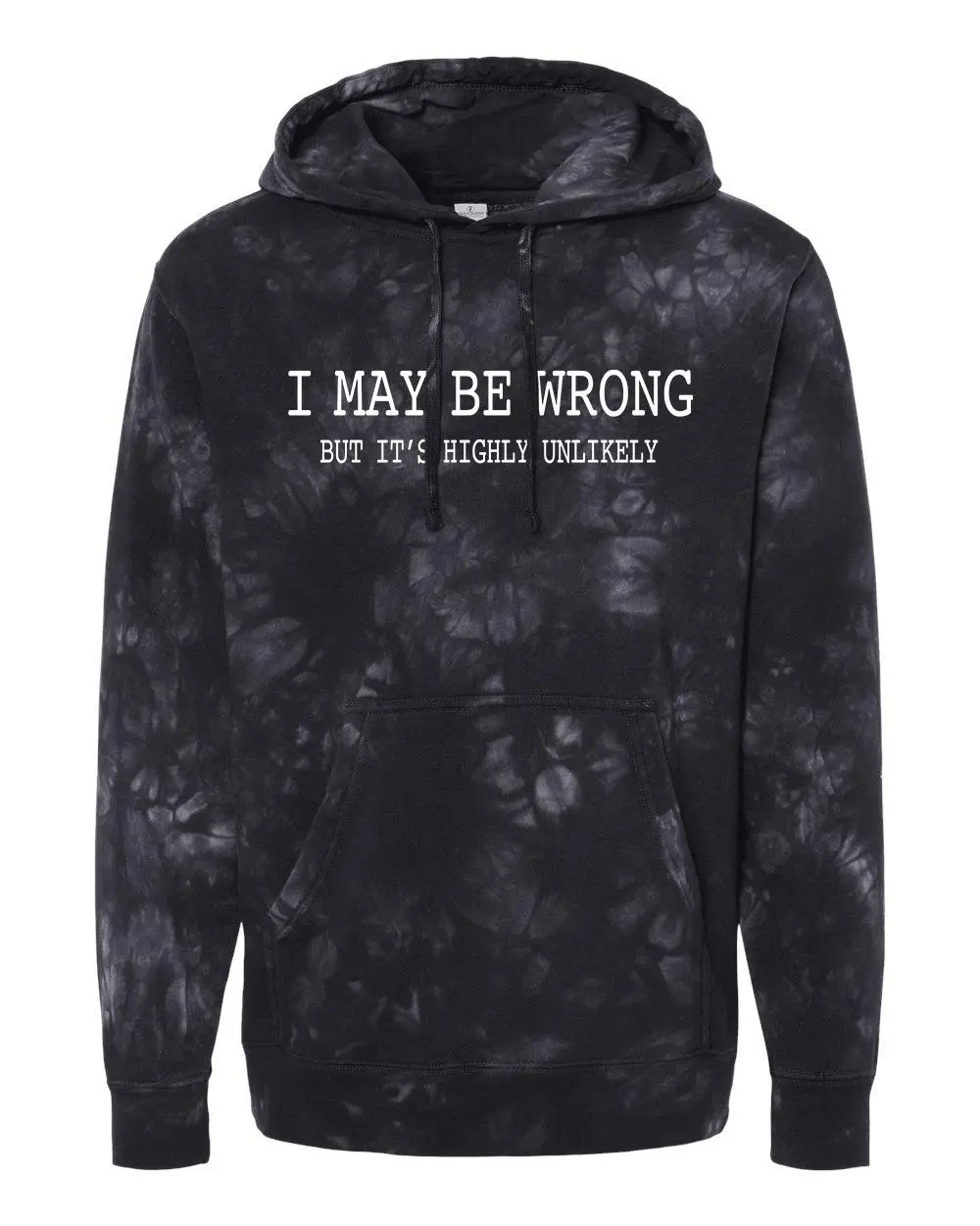 TRENZ SHIRT COMPANY Men's Tie-Dye Hoodie with Funny Graphic, Lightweight Fabric Casual Tops with a Relaxed Fit for a Cool Vibe, Menswear
