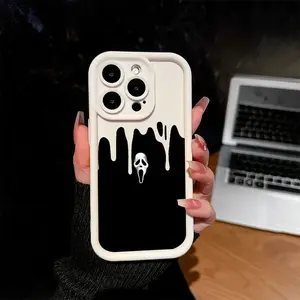 Scream Ghostface Dripping Art Phone Case |   Horror Movie-Inspired, Drop-Resistant Protection |   Fits iPhone  Series Compatible with iPhone 17 Pro Max Phone Case 17 Air 16 E 15 Plus 14 13 12 11 X XS, Samsung Galaxy S26 Ultra S22 S23 FE S24 Plus S25 ULTRA