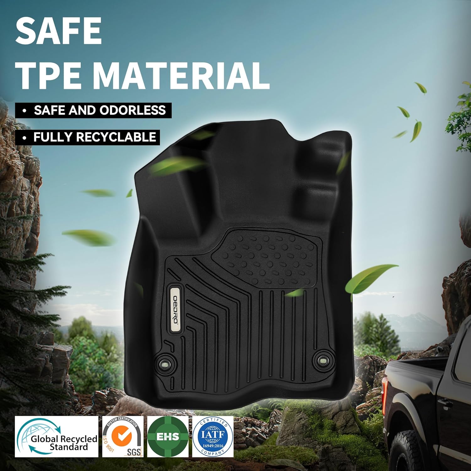 YITAMOTOR Floor Mats & Cargo Liner Fit for 2023-2025 Honda CR-V (Include Hybrid), Honda CRV Accessories TPE All-Weather Custom Fit Trunk Mats Backrest Mats Floor Mats (Upper Position), Black