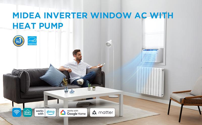 Midea 12,000 BTU / 8,000 BTU Smart Inverter Window Air Conditioner with Heat and Dehumidifier, APP & Alexa Control, 115V AC Unit Cools up to 350 Sq. Ft, Quiet Operation, Energy Saving, Remote & Easy Installation Kit, White, Holiday Haul, Gift