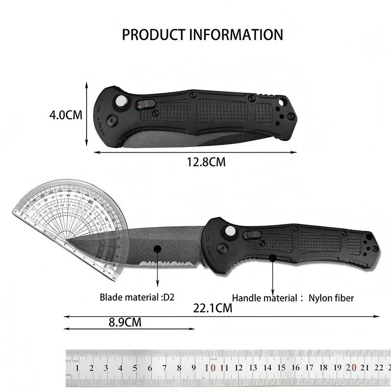 Pocket Folding Knife,D2 Steel Blade,Non-slip Nylon Fiber Handle,Suitable for Cooking，Camping & Fishing, Hiking Multifunctional Tool,Perfect for Men's Gift