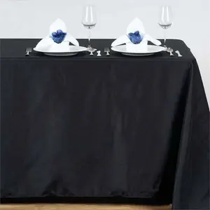 Polyester Rectangle Tablecloth 54"x96" Black - Linen Texture Table Cover