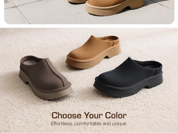 DREAM PAIRS Women's Platform Mules Clogs Faux Suede Slip on Memory Foam Lightweight Breathable Comfortable Closed Toe Slippers Shoes