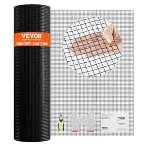 VEVOR Hardware Cloth, TikTokShopBlackFriday, 48'' x 100' Galvanized Wire Mesh Roll, 19 Gauge Chicken Wire Fence Roll, Vinyl Coating Metal Wire Mesh for Chicken Coop Barrier, Rabbit Snake Fences, Poultry Enclosures