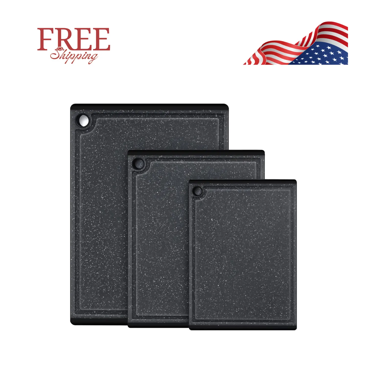 Plastic Cutting Boards for Kitchen, 3-Piece Large