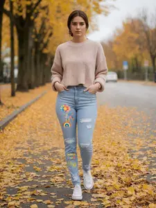 women's jeans-big size  All-season