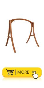 VINGLI Heavy Duty 660 LBS Wooden Swing Frame with Extra Bottom Connection Board, Upgraded A-Frame Porch Swing Bench Stand for Indoor & Outdoor (Rustic)