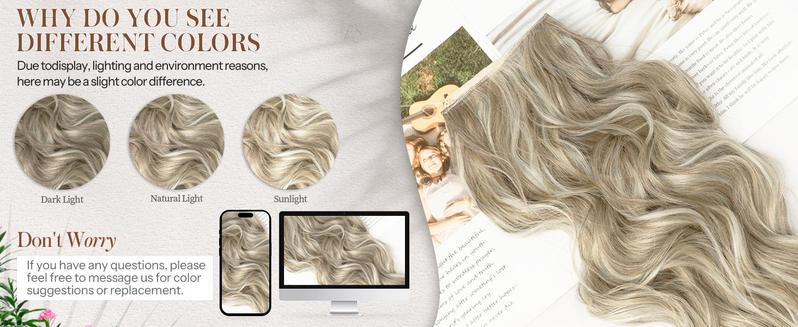 AISI HAIR Invisible Wire Hair Extensions with Transparent Headband, Adjustable Size 4, Secure Clips, Long Wavy Hairpiece for Women Curly Honey Blonde