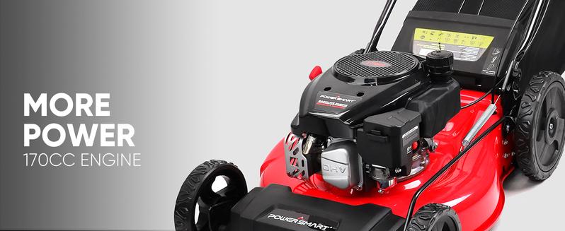 PowerSmart Self Propelled Gas Lawn Mower, 22 in. with 170cc OHV Engine, 2-in-1 Rear-Wheel Drive High Wheels, Red(V8622S1),reel mower, fly mower, rc mower