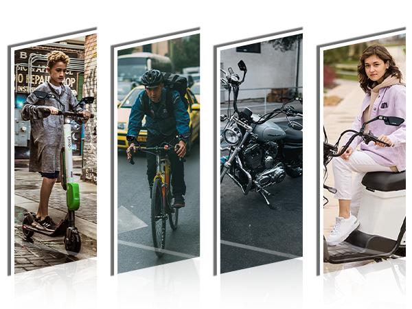 ROCKBROS HD Blast-Resistant Bike Mirror Adjustable Handlebar Mount 21-26mm Clear Secure View Shock-Resistant Mount Easy Installation Durable & Adjustable Convex Lens