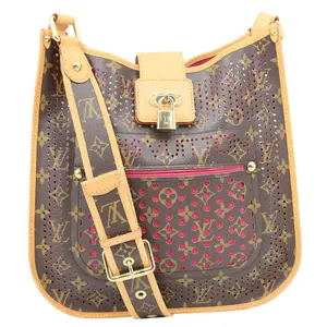 Pre-owned Louis Vuitton Canvas Crossbody Bags Perforated Musette Monogram Crossbody Bag Brown