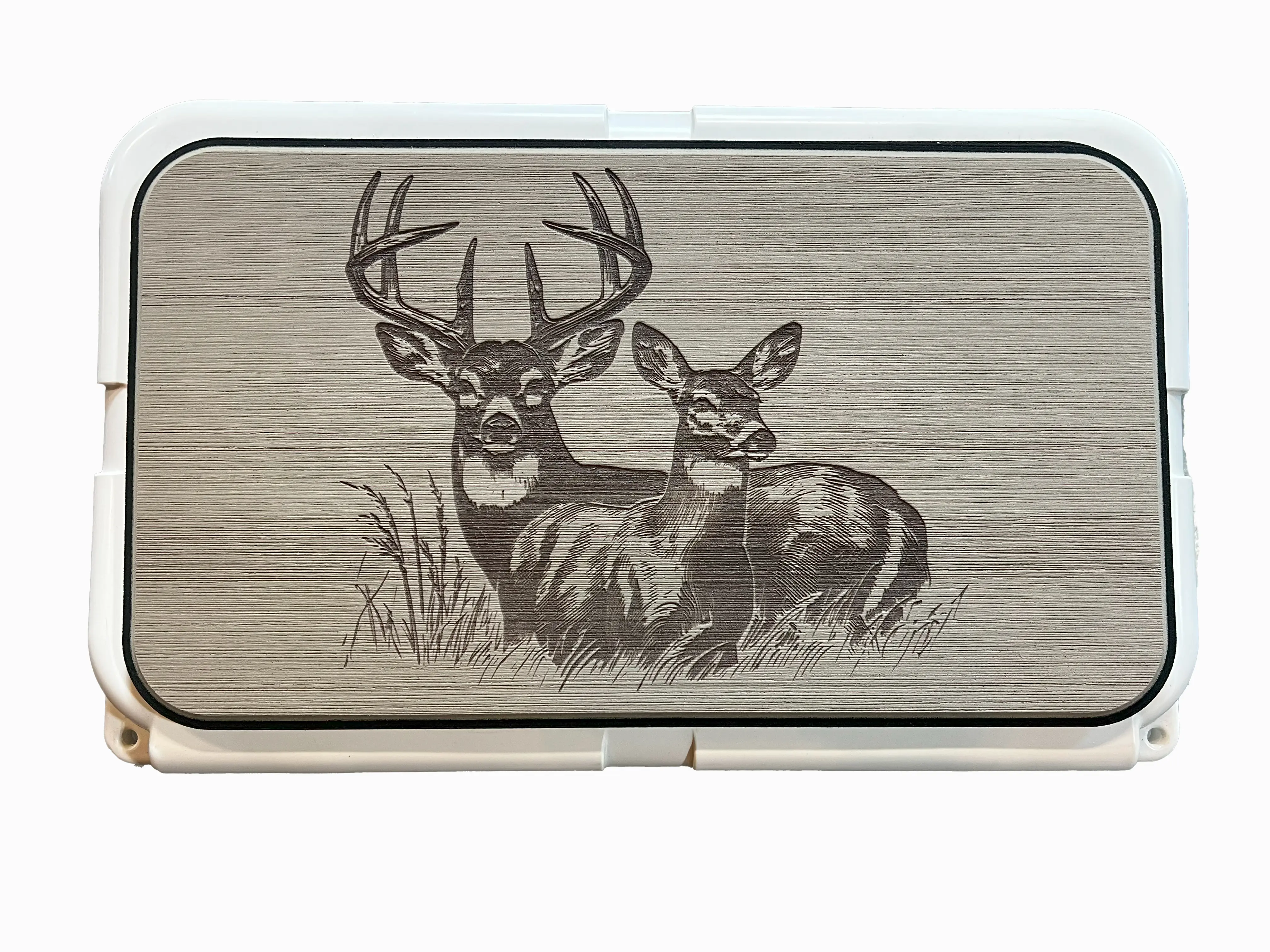 RTIC Portable Cooler Pad - Tan/Black 100% PE Mat with Buck-N-Doe Logo, Peel-Stick Anti-Slip Surface, UV-Resistant Camping Supplies for Hiking/Light Outdoor, Fishing, Camp Kitchen Use
