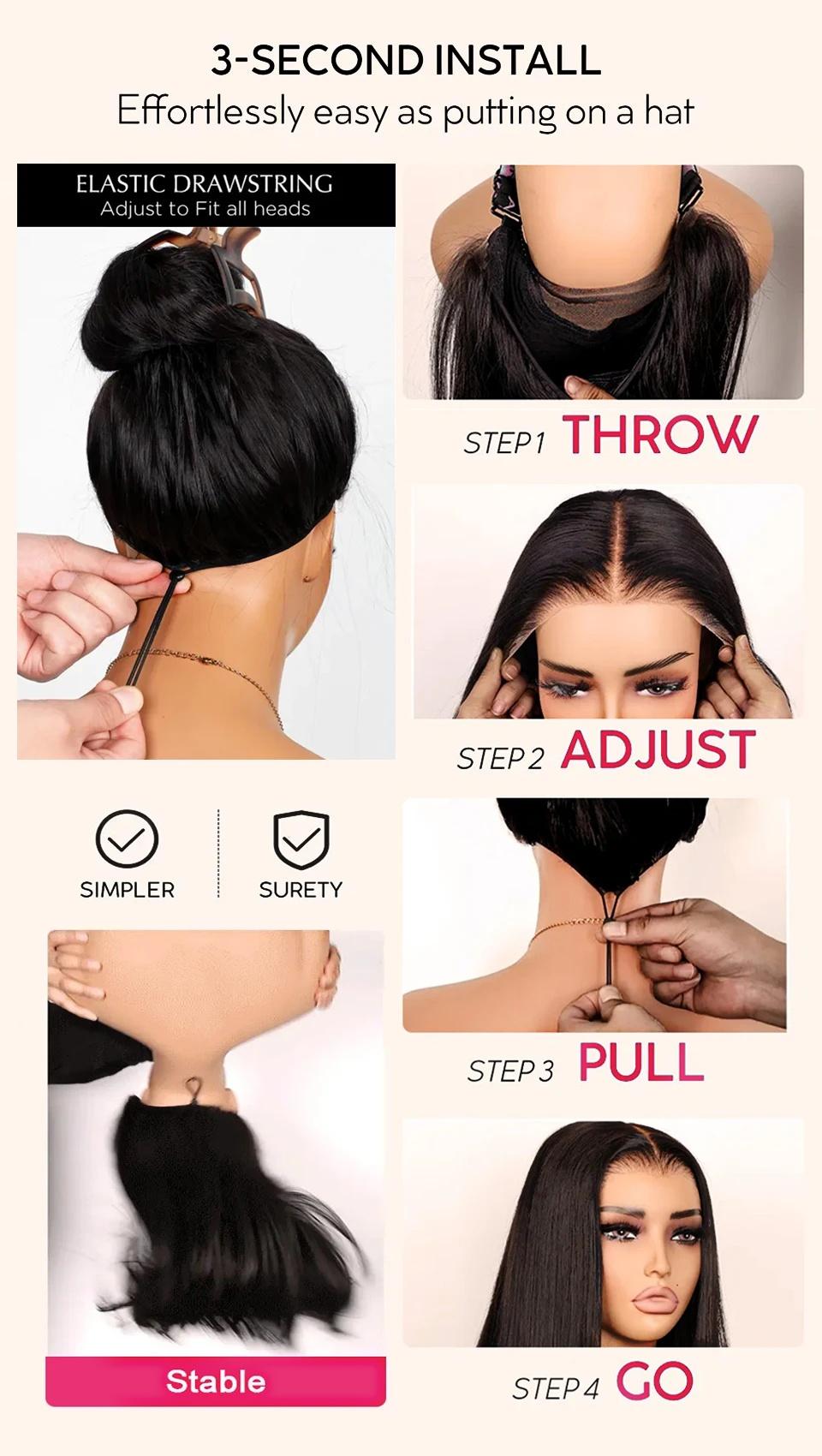 [NEW IN] Glueless Pull Go Wigs with Elastic Drawstring 180% Deep 13x6 13x4 HD Lace Frontal Wigs Parting Max Full Lace Front Human Hair Wig