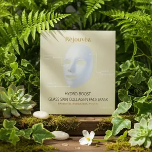 Hydro-Boost Glass Skin Collagen Face Mask, Deep Hydrating Sheet Masks for Radiance and Youth, 4 Count/32g