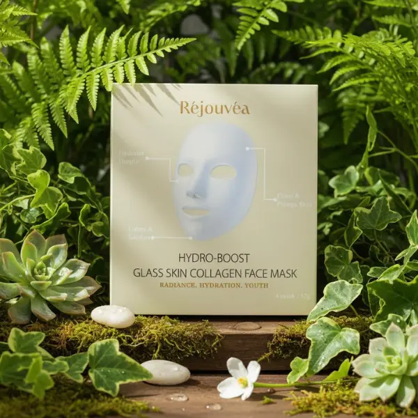 Hydro-Boost Glass Skin Collagen Face Mask, Deep Hydrating Sheet Masks for Radiance and Youth, 4 Count/32g