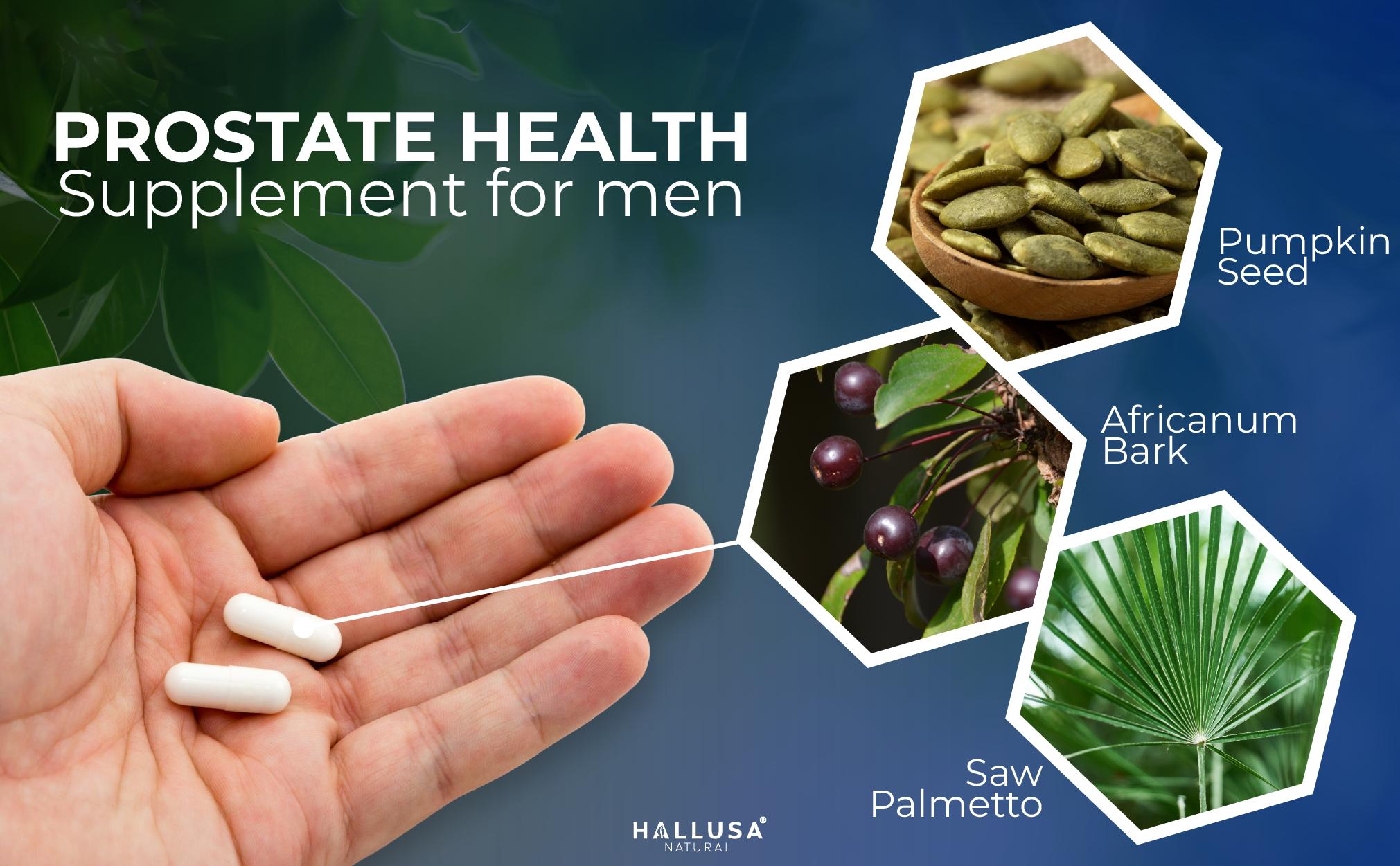 HALLUSA NATURAL Hallprost Prostate Dietary Supplements 60 Capsules with Saw Palmetto Pygeum Africanum Pumpkin Seed Zinc Vitamin E for Nocturia Relief & Men's Health - Fitness HALLUSA NATURAL Hallprost Prostate Dietary Supplements 60 Capsules with Saw Palmetto Pygeum Africanum Pumpkin Seed Zinc Vitamin E for Nocturia Relief & Men's Health - Fitness