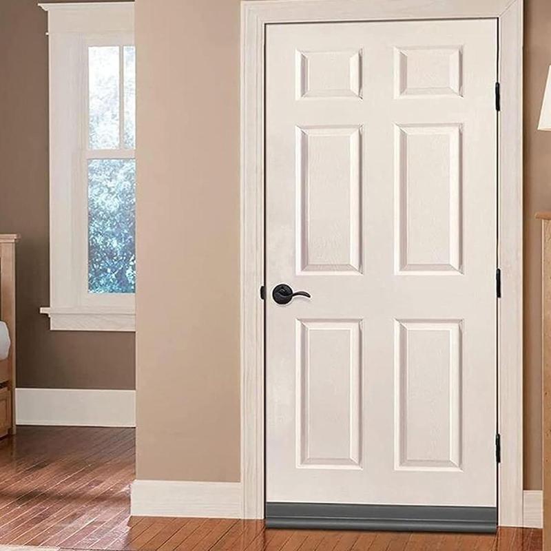 36" Door Draft Stopper-Adjustable Black Door Seal Strip for Bottom of Doors, Weather Stripping Draft Guard