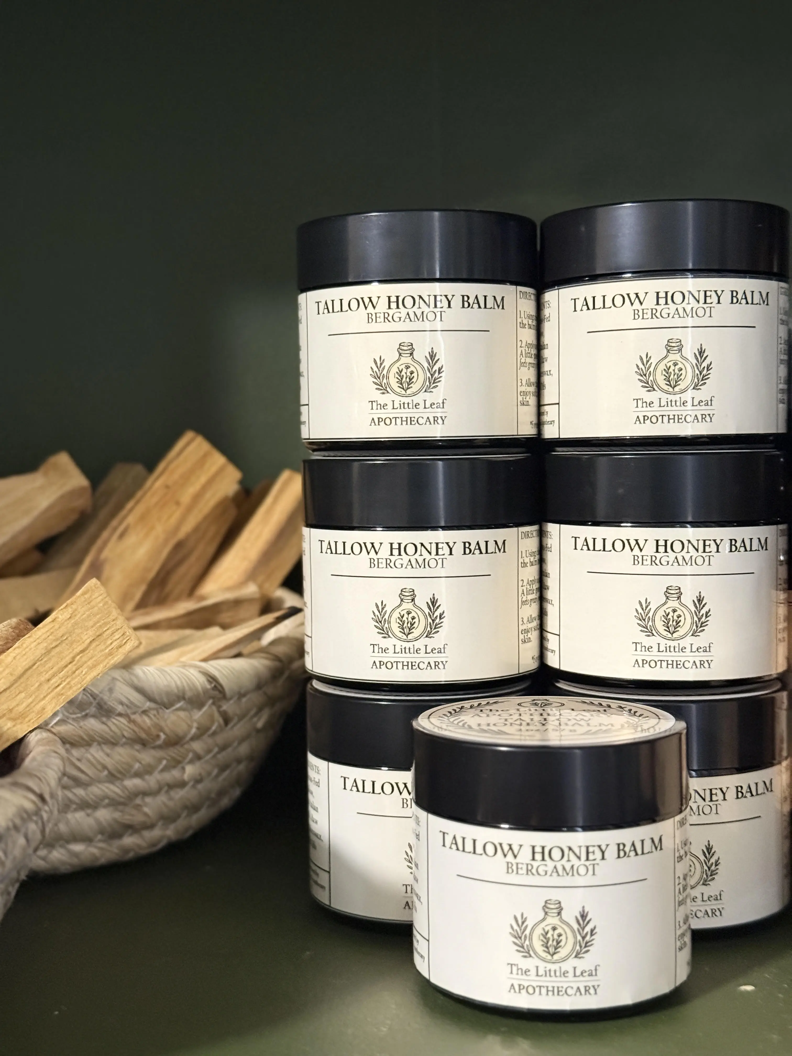 The Little Leaf Apothecary Tallow Honey Balm, Soothing Cleanser and Moisturizing Salve to Restore Normal to Dry Skin, Calming Bergamot Scent, Single Item, Body Care, Antibacterial, Gentle, Cleansing, Daily