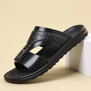 Men’s soft-soled non-slip wear-resistant breathable beach slides for summer outdoor casual use