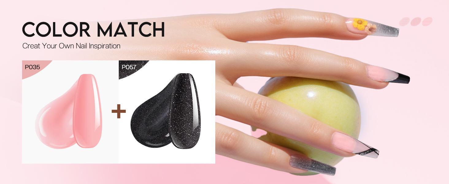 MOROVAN 6 Colors Poly Gel Nail Starter Kit - Poly Nail Gel Kit with U V Lamp Complete Nail Extension Poly Gel Kit for Beginners