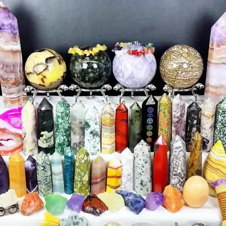 Mia Crystal Universal Link - Assorted Gemstone Points & Stones for Healing & Decor