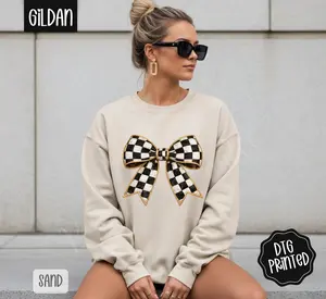 Mackenzie Bow Sweatshirt, Trendy Women's Crewneck