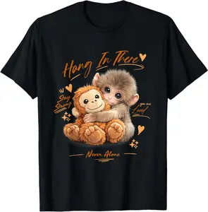 Adorable Cute Baby Monkey Punch Men Women T-Shirt