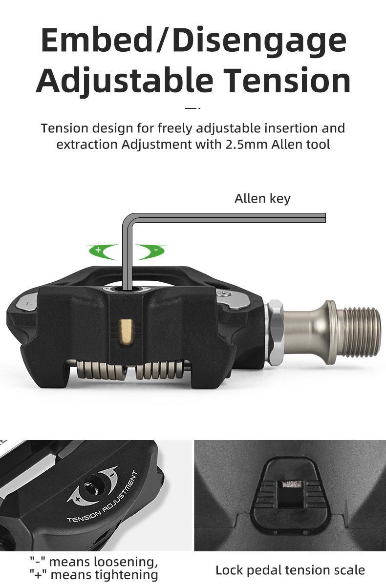 ROCKBROS Road Bike Pedals Lightweight Clipless Bicycle Pedals with Cleats Set Compatible with SPD-SL System